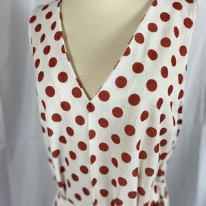 Zara red and white polka dot dress large